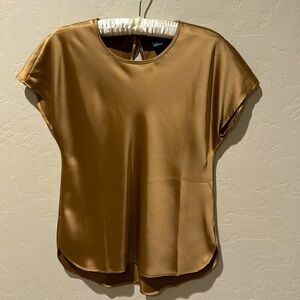 Club Monoco, satin bronze tee. Size P/S  Never worn